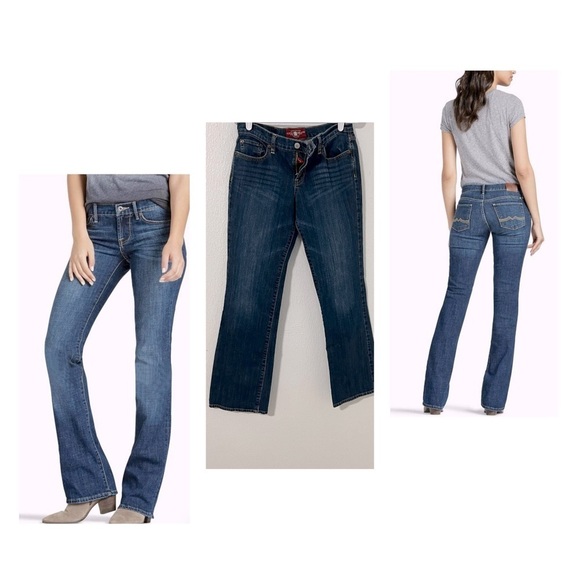 LUCKY BRAND Women’s Dark Wash Size 8/29 SWEET N LOW Bootcut  Jeans EUC Kicker - Picture 1 of 10